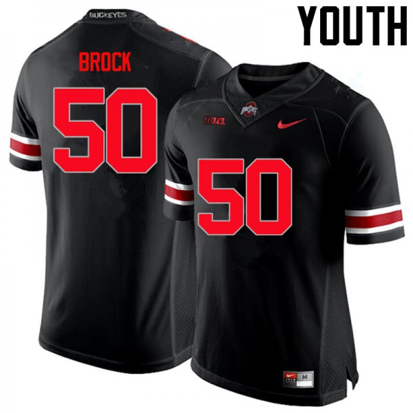Ohio State Buckeyes #50 Nathan Brock Youth Official Jersey Black OSU18748